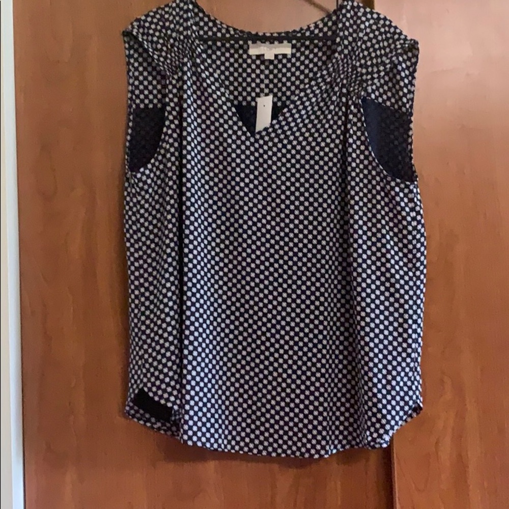 Loft Foulard Smocked Trim Shell Top